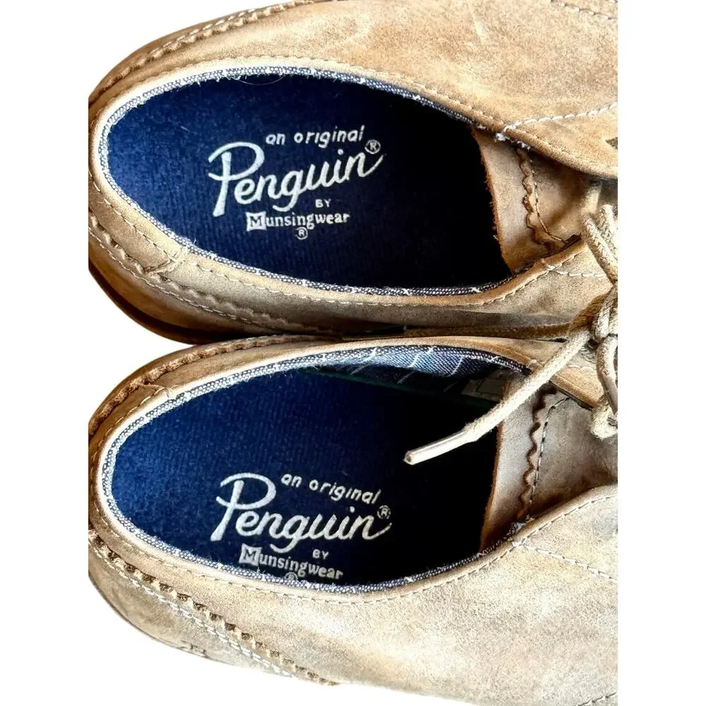 Penguin by Munsingwear Men’s Tan Suede Oxford Casual Dress Shoes Size 9.5